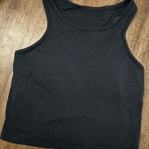 lululemon athletica soft black ribbed tank top Sz 8